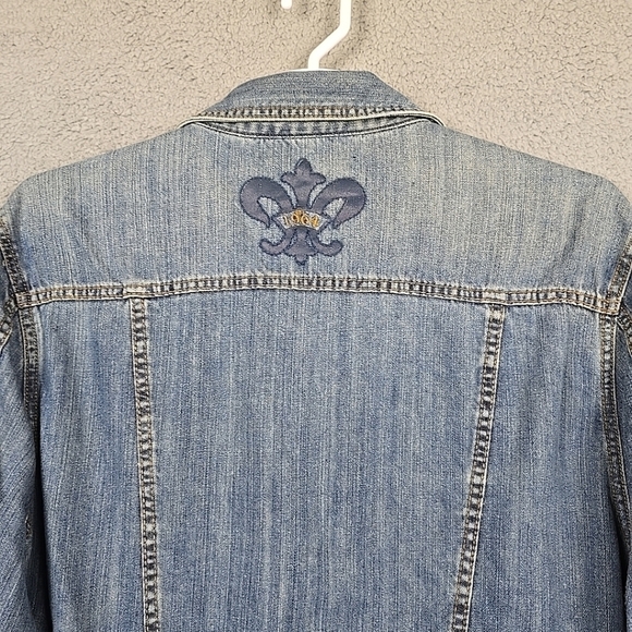 Seven 7 Jean Denim Jacket Blue Button Front Size 2XL - Picture 10 of 13